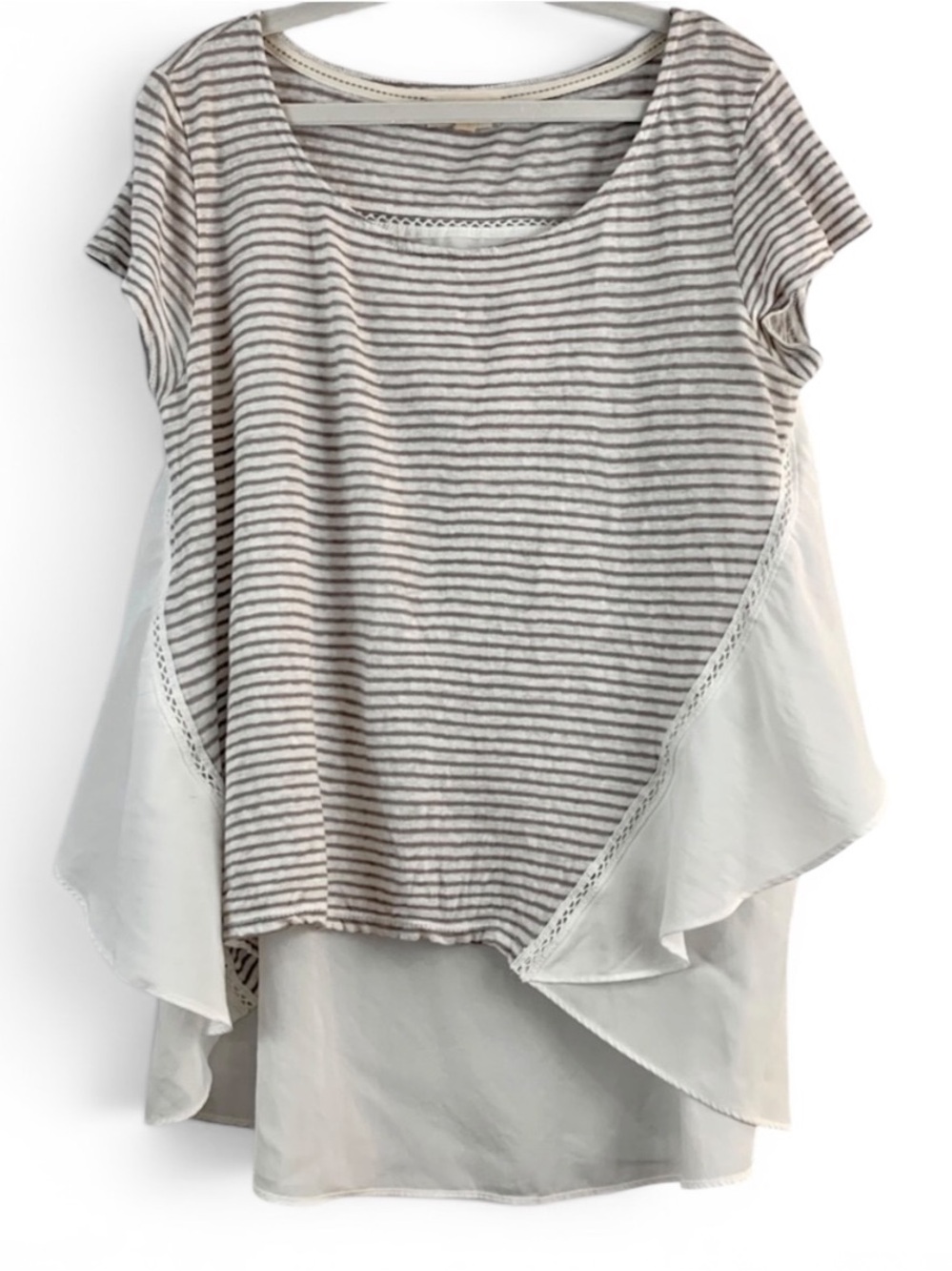 Anthropologie Meadow Rue Swing Linen Striped Blouse